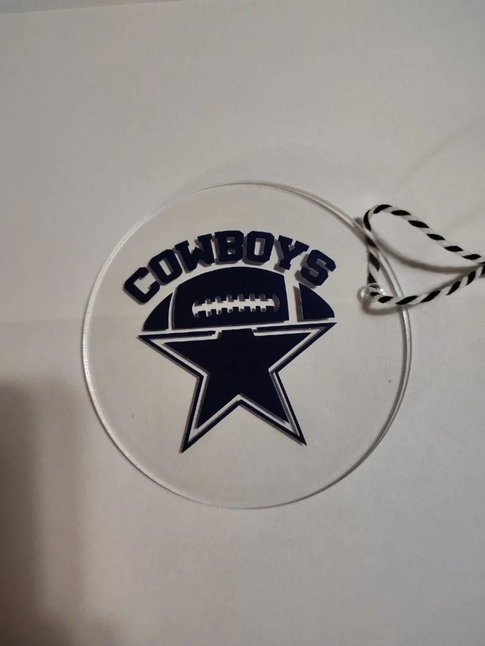 Handmade Vinyl Acrylic Cowboys6 Christmas Ornament 4.5